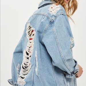 Topshop Distressed Denim Jacket